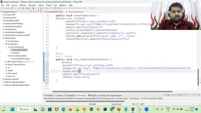How to display request log and response log API Testing Part 25 смотреть онлайн