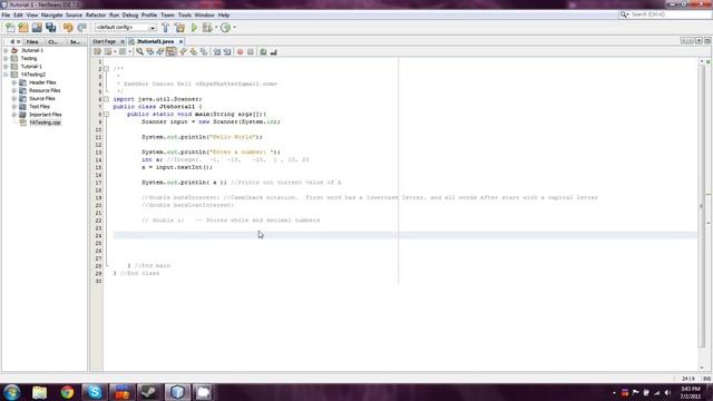 BeginnersJava.com -- Java- Lesson 2- Simple I/O --New data types, variable naming and arithmatic смотреть онлайн