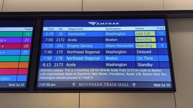 NY Penn Station’s Moynihan Train Hall Safety + Amtrak Boarding Automated Announcements: (07/20/2022 смотреть онлайн