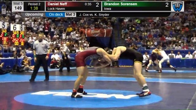 2015 NCAA Championships - 149 lbs - Brandon Sorensen vs Daniel Neff смотреть онлайн