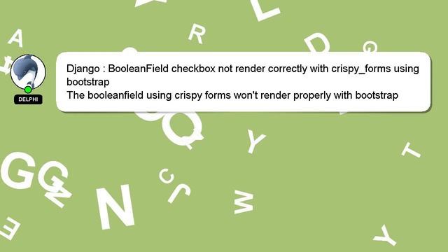 Django : BooleanField checkbox not render correctly with crispy_forms using bootstrap смотреть онлайн
