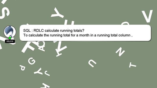 SQL : RDLC calculate running totals? смотреть онлайн