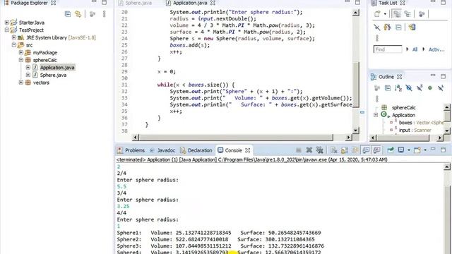 Java Programming #101 Bonus Lecture Calculating Volume and Surface of the Sphere смотреть онлайн
