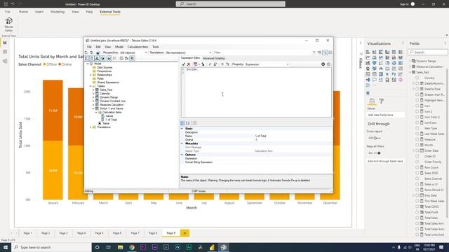 Switch between Values and % with a click of a Button in PowerBI | Stacked Bar Chart | MI Tutorials смотреть онлайн