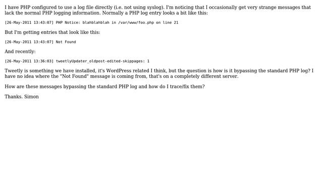 DevOps & SysAdmins: Messages in PHP log missing normal information смотреть онлайн