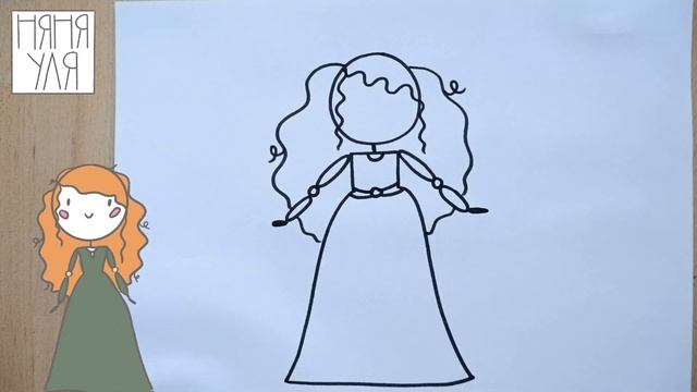 Как нарисовать принцессу с волнистыми волосами Няня Уля Рисование для детей 2+ смотреть онлайн