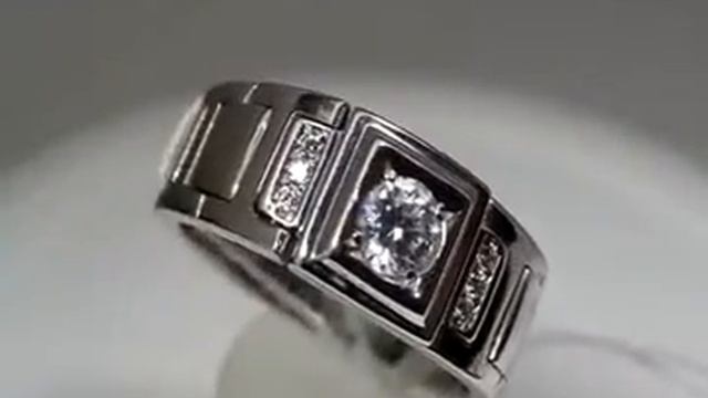 Кольцо мужское, браслетные звенья, Голдиум