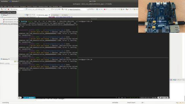 micro-ROS on Renesas EK-RA6M5: Publisher demo with timer and LED blinking смотреть онлайн