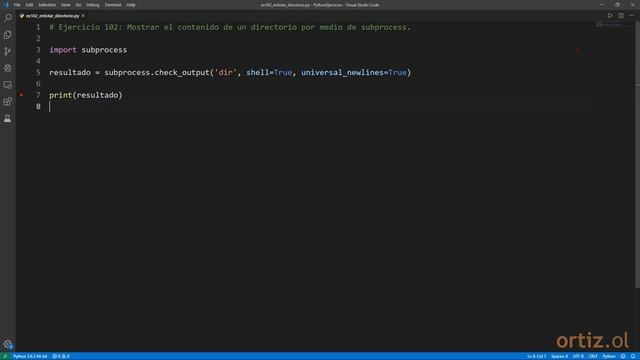 Python - Ejercicio 102: Mostrar el Contenido de un Directorio por Medio de subprocess смотреть онлайн