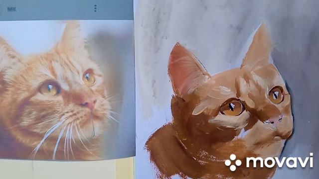 Pittura acrilico. Disegniamo un gatto in acrilico. Acrylic Painting. смотреть онлайн