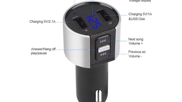 Bluetooth Car USB Charger FM Transmitter Wireless Radio Adapter MP3 Player 3.4A смотреть онлайн