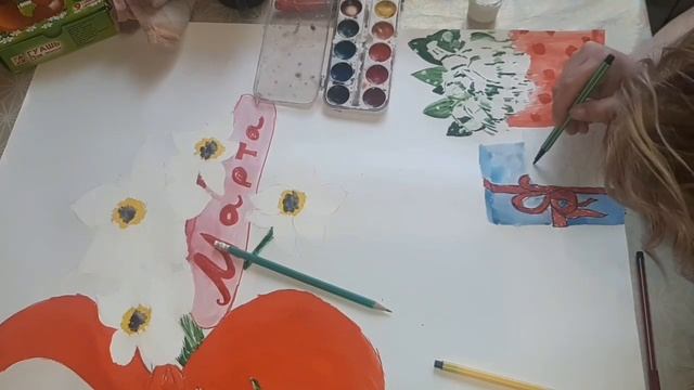 ?Рисую Поздравление к 8 марта? // ?международный женский день? смотреть онлайн