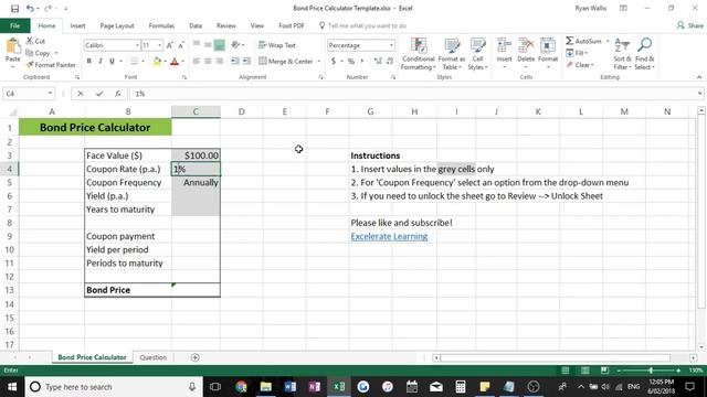 Bond Price Calculator in Excel (FREE TEMPLATE) смотреть онлайн