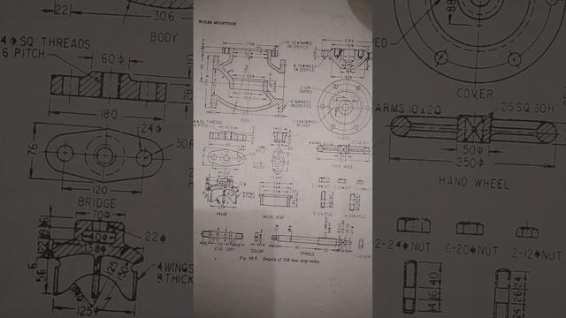 studdy of a valve Drawing in a a4 sheet. смотреть онлайн