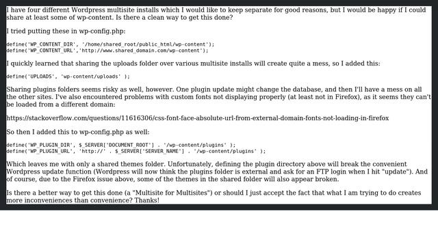 Wordpress: Sharing the wp-content folder over different Wordpress multisite installs смотреть онлайн