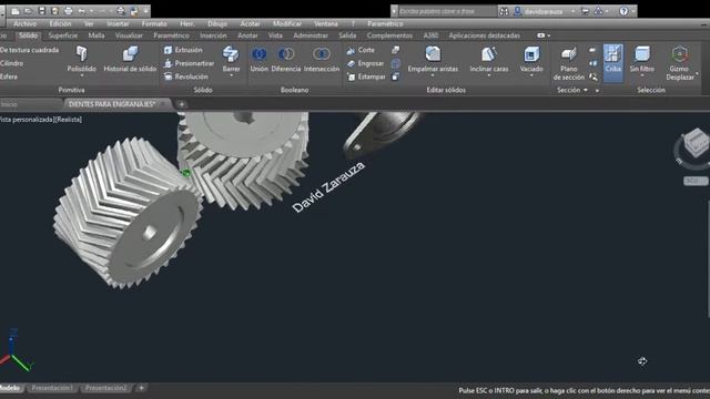 Dientes para engranaje David Zarauza - Autodesk AutoCAD 2014 смотреть онлайн