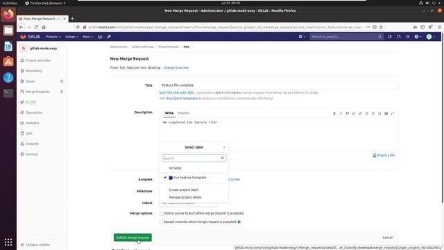 GitLab merge request example смотреть онлайн