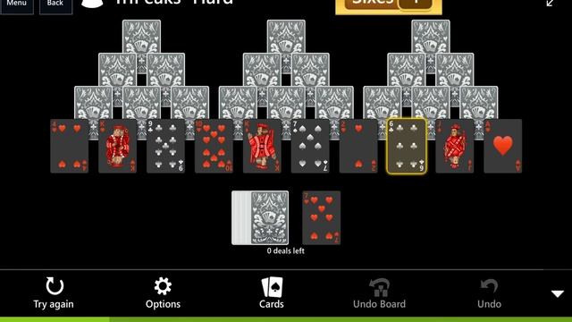 Star Club\Solitaire Dark\TriPeaks: #6 TriPeaks - Hard - Clear 7 Sixes in 1 deal смотреть онлайн