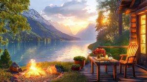 Morning Coffee ☕ Cozy Spring Porch Ambience with Relaxing Jazz Background Music for Stress Relief