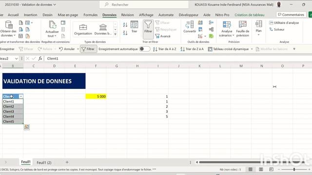 Excel les validations de données partie 1 смотреть онлайн