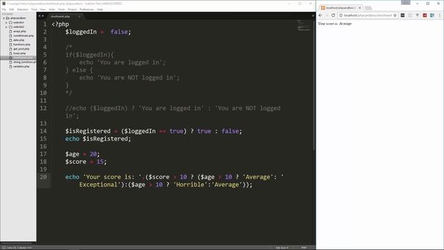 PHP Front To Back - [Part 13] Ternary & Shorthand Syntax смотреть онлайн
