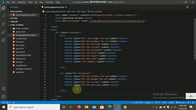 Bootstrap Buttons | Headings in Bootstrap | Alerts in Bootstrap смотреть онлайн