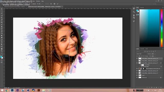 Эффект акварели в фотошопе/ Watercolor effect in photoshop смотреть онлайн