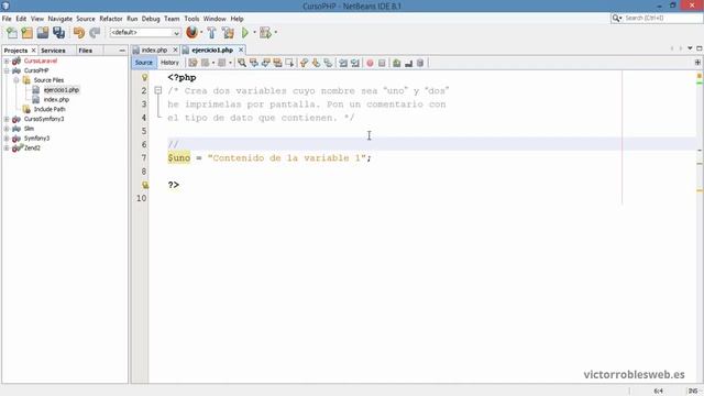 Variables, comentarios y imprimir por pantalla en PHP - Ejercicio 1 del curso смотреть онлайн