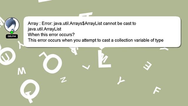 Array : Error: java.util.Arrays$ArrayList cannot be cast to java.util.ArrayList смотреть онлайн
