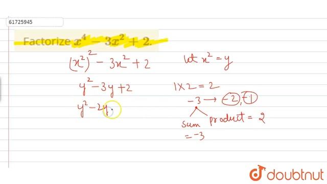 Factorize `x^4-3x^2+2`. смотреть онлайн