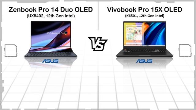ASUS ZENBOOK PRO 14 DUO OLED 2022 VS ASUS VIVOBOOK PRO 15X OLED 2022 смотреть онлайн