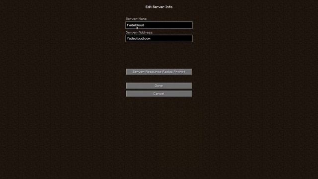 Minecraft FadeCloud Server IP Address
