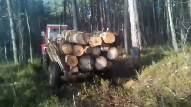 Вивозим дрова. Т-25 витягає Т-25 з дровами ! смотреть онлайн
