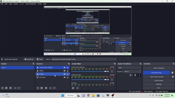 How to switch between PC microphone and Virtual Desktop microphone