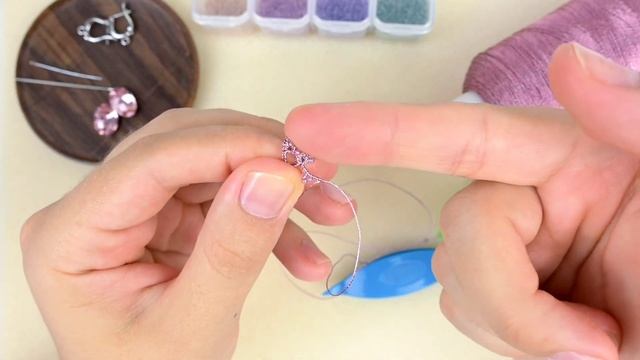 Shuttle Tatting | Earrings with Crystals Tutorial ENG SUB 1080p смотреть онлайн