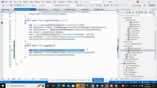 Implement logout functionality in Blazor server, using ASP NET Core Identity