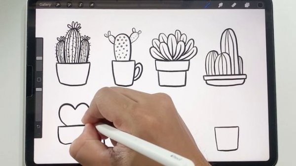 How to draw Cactus - Drawing tutorials