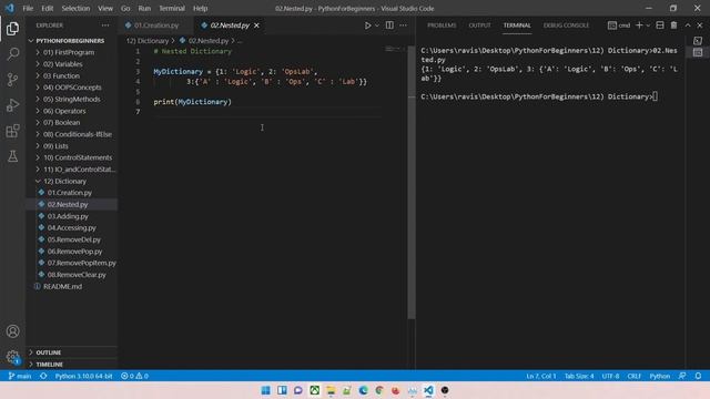 15 | Dictionary (1/2) | Nested Dictionary | Creation | Access & Deletion of Elements in Dictionary смотреть онлайн