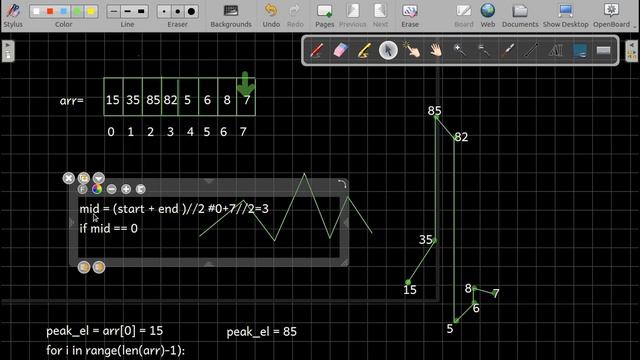 Find a peak element which is not smaller than its neighbors | Python | Array - #16 смотреть онлайн