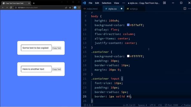 Copy To Clipboard From Input Element | HTML, CSS & Javascript смотреть онлайн