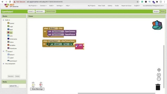 How To Use CamVision Extension In MIT App Inventor 2 [ Detect Picture Color ]