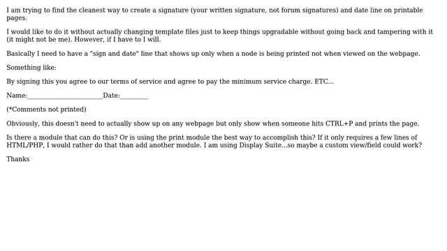Drupal: Add a signature and date line to node print template? смотреть онлайн