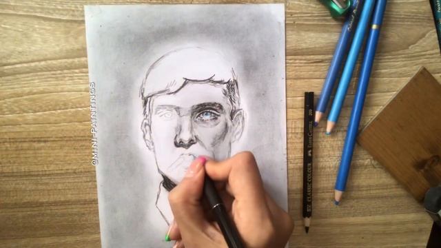 How to draw step by step: sketch of tommy Shelby, смотреть онлайн
