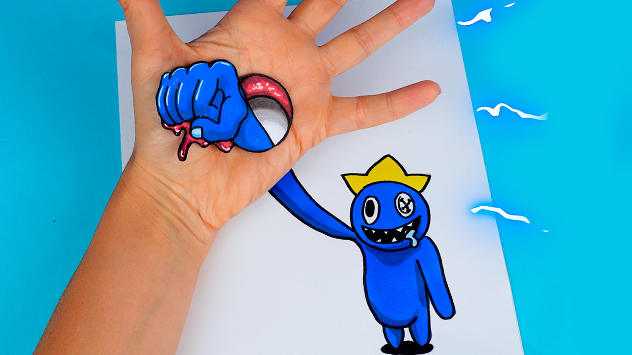 Невероятный ФОКУС с рисунком Синего из Роблокс Радужные друзья смотреть онлайн