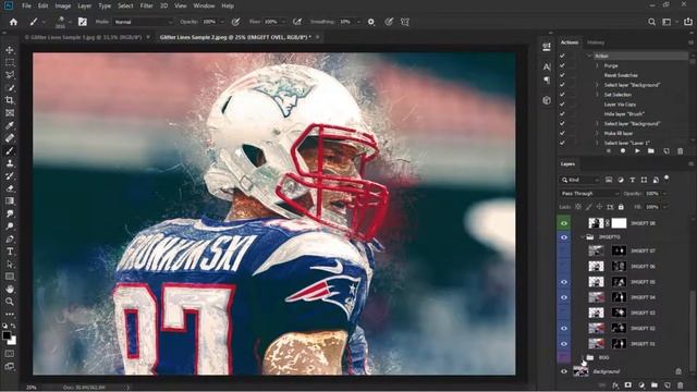 Glitter Lines Effect in Adobe Photoshop CC 2019 ( Tutorial ) смотреть онлайн