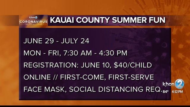 Online registration for Kauai's Summer Fun program for kids to kick off June 10 смотреть онлайн