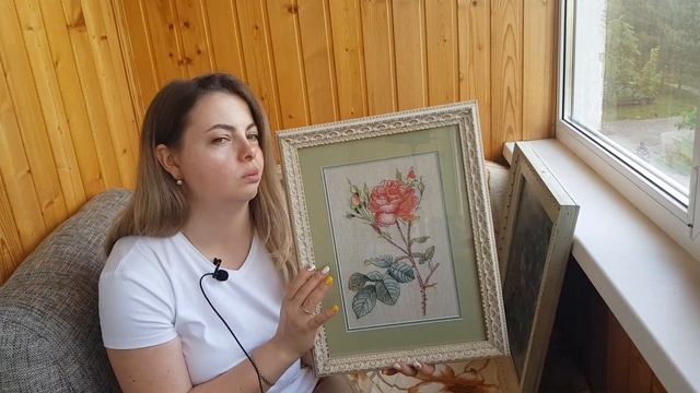 Мои вышивки, оформленные в багет. Вскрываю оформленные работы. смотреть онлайн