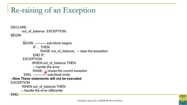 Re-raising of Exceptions смотреть онлайн
