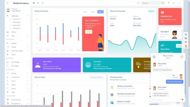 WebkitX - LTR Boxed Admin Dashboard Template with Admin Panel смотреть онлайн