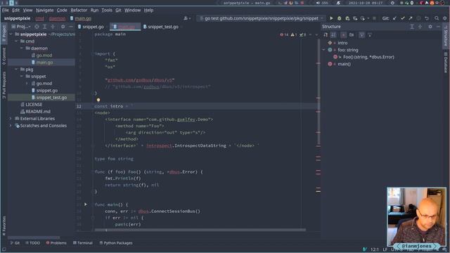 Snippet Pixie: Next - Writing a D-Bus server and client in Go - Part 1 | Always Developing #74 смотреть онлайн